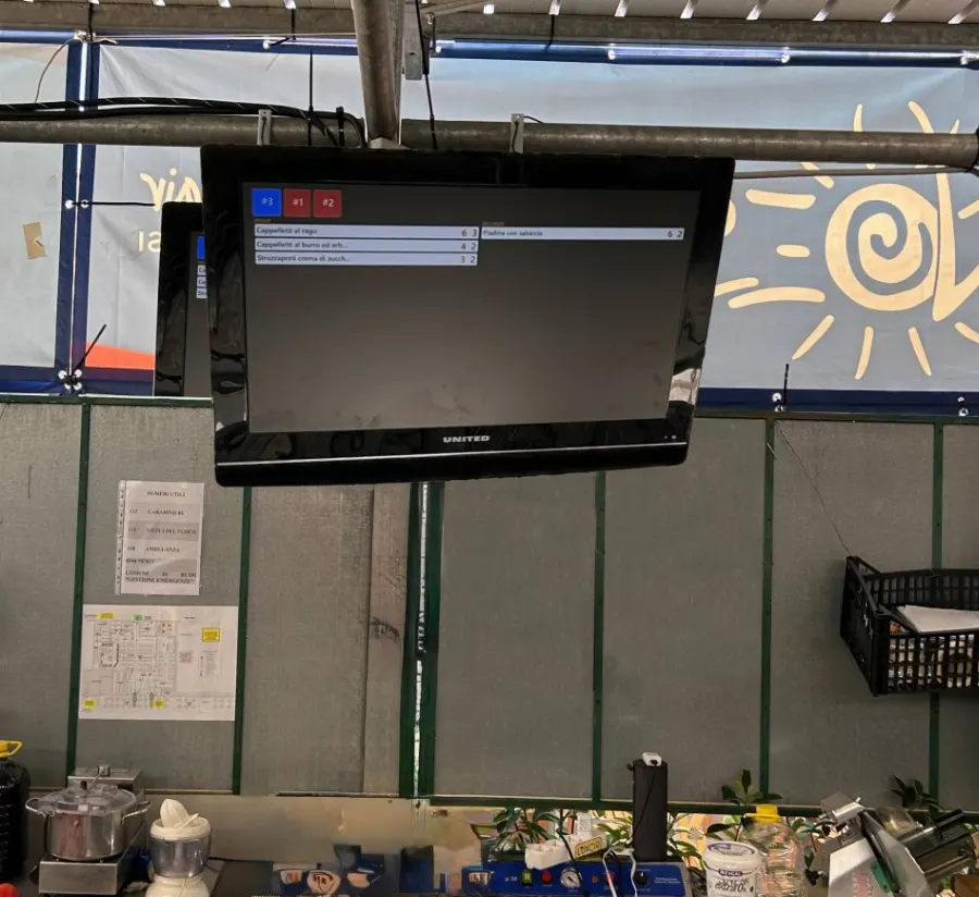 TV cucina con l’elenco dei piatti da preparare in tempo reale